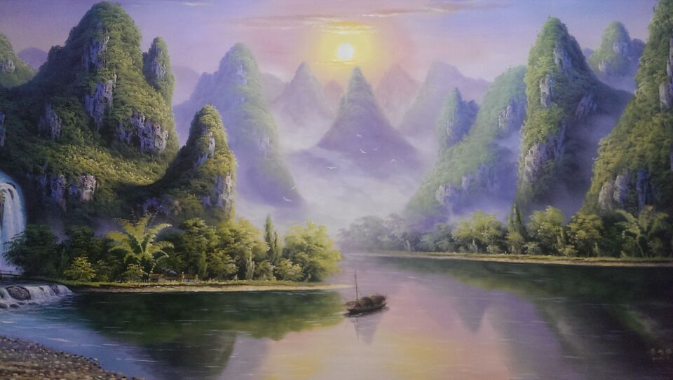 油画山水